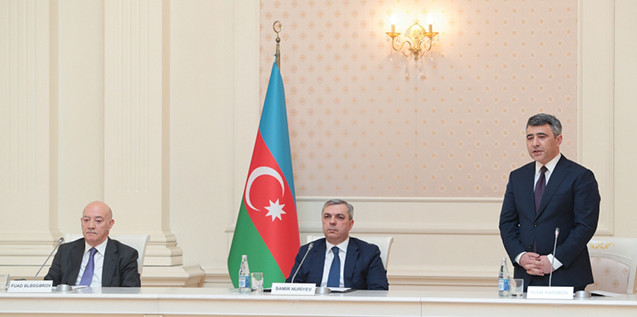 Head of the Administration of the President of the Republic of Azerbaijan, Samir Nuriyev, introduced the Chief Justice of the Supreme Court Inam Karimov to the staff